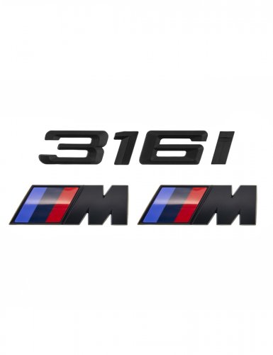 Эмблема на багажник для BMW 316 i и M на крыло черный мат - фото фото 6