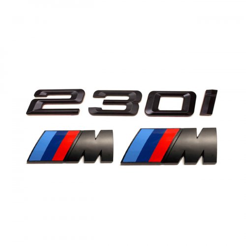 Комплект шильдиков BMW 230 i и 2 эмблемы на крыло - фото