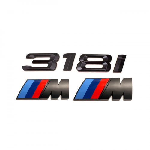 Комплект: шильдик на багажник BMW 318 i + 2 эмблемы на крыло - фото