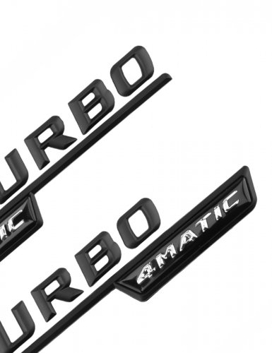Эмблема на крыло для Mercedes Turbo 4matic черный матовый - фото фото 5