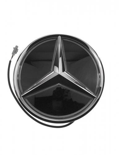Эмблема на решетку для Mercedes хром с белой подсветкой - фото фото 6