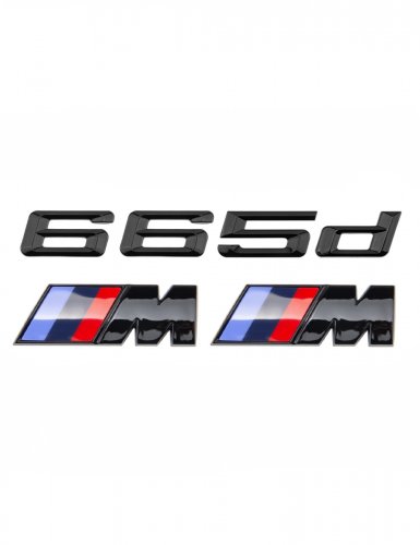 Эмблема на багажник для BMW 665 d и M на крыло черный глянец - фото фото 6