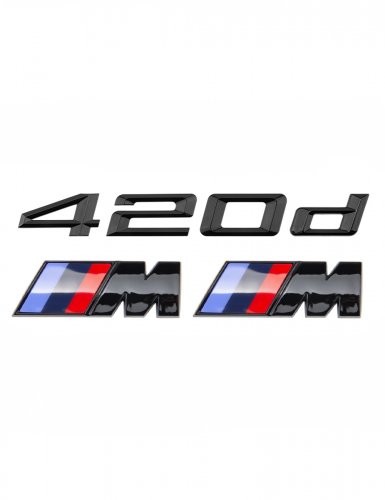 Эмблема на багажник для BMW 420d и M на крыло черный глянец - фото фото 6