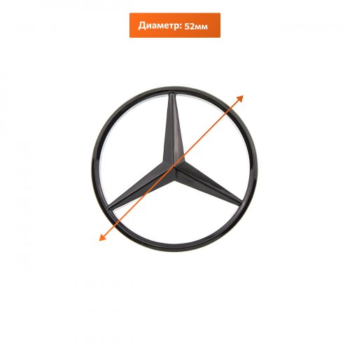 Эмблема на руль Mercedes-Benz черный глянец 52 мм - фото фото 2