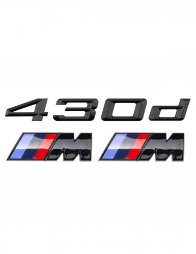 Эмблема на багажник для BMW 430d и M на крыло черный глянец - фото фото 6