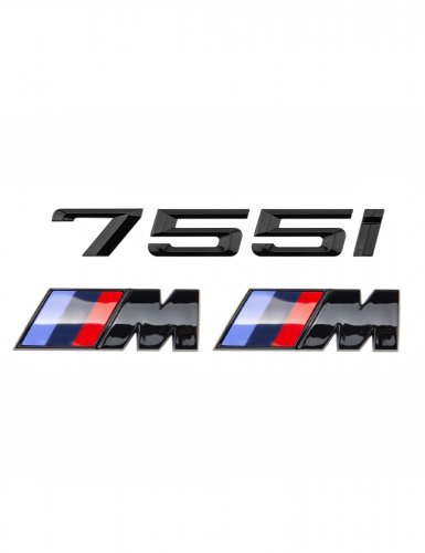 Эмблема на багажник для BMW 755 i и M на крыло черный глянец - фото фото 6