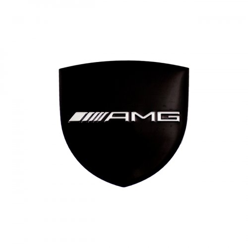 Комплект: эмблема универсальная AMG герб черная 2 шт. - фото фото 4
