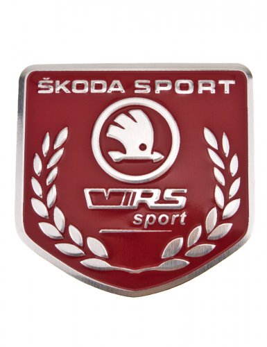 Эмблема для Skoda VRS красная 50x50 - фото фото 7