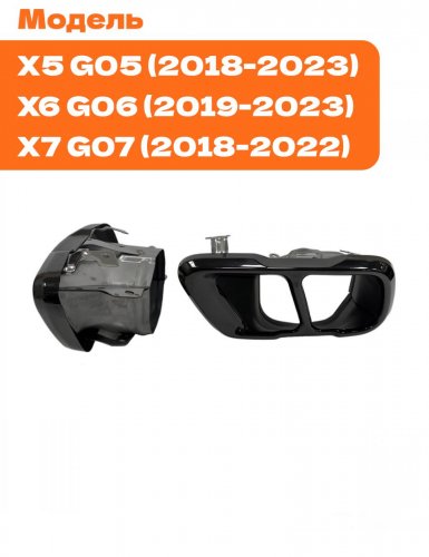 Насадки на глушитель BMW X5(G05), X6(G06), X7(G07) черные - фото фото 2