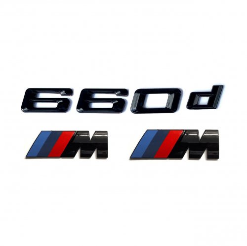 Комплект шильдиков BMW 660 d и 2 эмблемы на крыло - фото