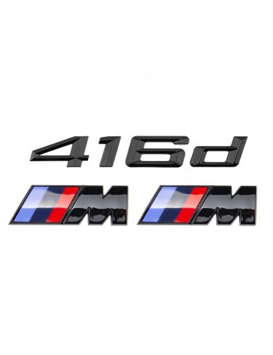Эмблема на багажник для BMW 416d и M на крыло черный глянец - фото фото 6