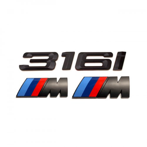 Комплект шильдиков BMW 316 i и 2 эмблемы на крыло - фото
