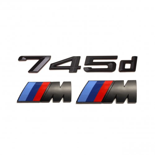 Комплект шильдиков BMW 745 d и 2 эмблемы на крыло - фото