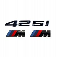 Комплект шильдиков BMW 425i и 2 эмблемы на крыло - фото