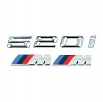 Комплект: шильдик на багажник BMW 520i + 2 эмблемы на крыло - фото