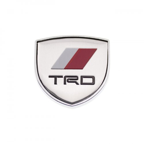 Эмблема для Toyota TRD герб серебристый универсальная 39 мм. - фото