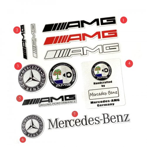 Комплект наклеек Mercedes AMG 10 шт. №1 - фото фото 3