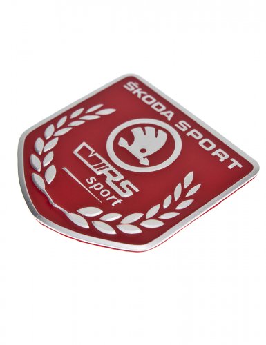 Эмблема для Skoda VRS красная 50x50 - фото фото 4