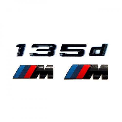 Комплект шильдиков BMW 135 d и 2 эмблемы на крыло - фото