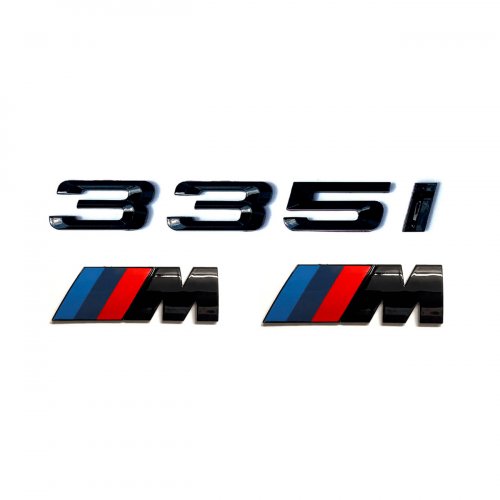 Комплект шильдиков BMW 335 i и 2 эмблемы на крыло - фото
