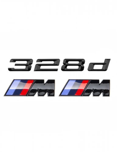 Эмблема на багажник для BMW 328 d и M на крыло черный глянец - фото фото 6