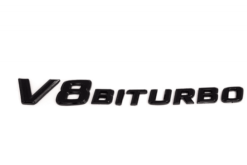 Комплект: шильдик на крыло V8 Biturbo черный 2 шт. - фото фото 3