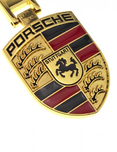 Автомобильный брелок Porsche золотистый - фото фото 4