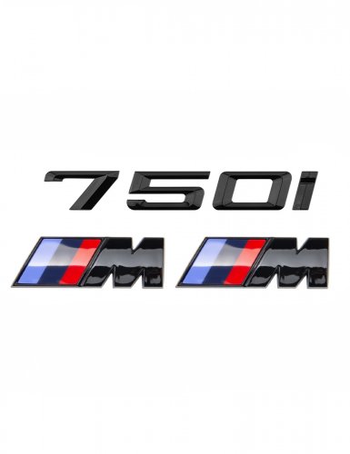 Эмблема на багажник для BMW 750 i и M на крыло черный глянец - фото фото 6