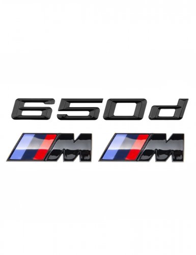 Эмблема на багажник для BMW 650 d и M на крыло черный глянец - фото фото 6