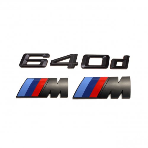 Комплект шильдиков BMW 640 d и 2 эмблемы на крыло - фото