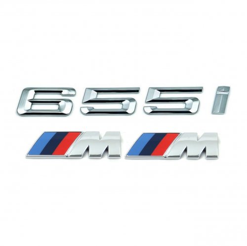 Комплект: шильдик на багажник BMW 655i + 2 эмблемы на крыло - фото