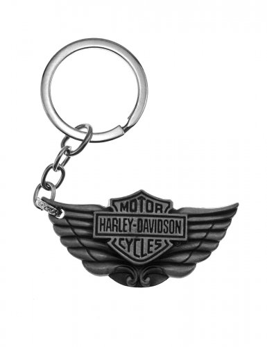 Брелок для ключей Harley-Davidson крылья металлический серый - фото фото 3