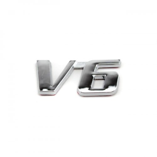 Шильдик для Toyota V6 хром пластиковый - фото