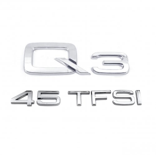 Комплект: шильдик на багажник Audi Q3 + 45 TFSI хром - фото