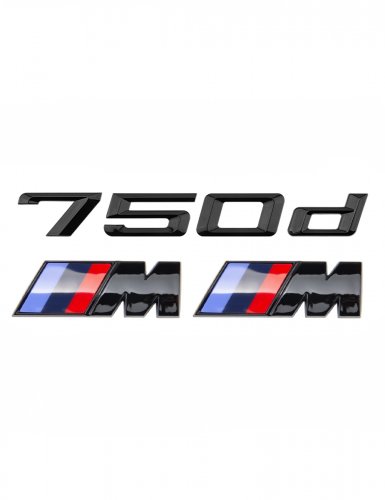 Эмблема на багажник для BMW 750 d и M на крыло черный глянец - фото фото 6