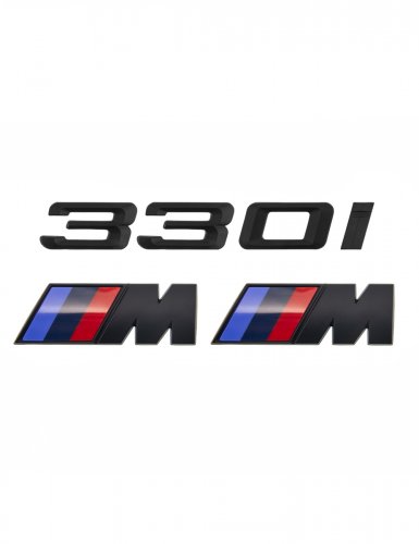 Эмблема на багажник для BMW 330 i и M на крыло черный мат - фото фото 6