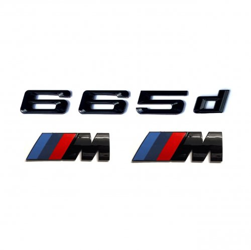 Комплект шильдиков BMW 665 d и 2 эмблемы на крыло - фото
