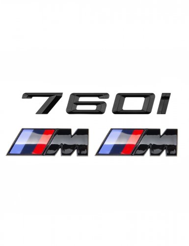 Эмблема на багажник для BMW 760 i и M на крыло черный глянец - фото фото 6