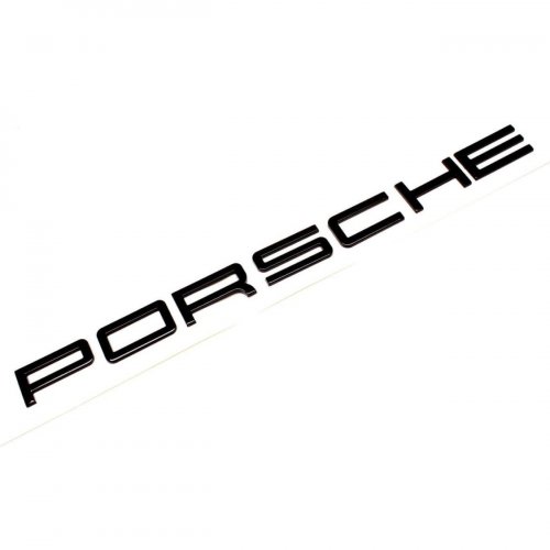 Надпись Porsche на багажник черный глянец - фото