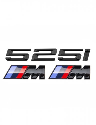 Эмблема на багажник для BMW 525 i и M на крыло черный глянец - фото фото 6