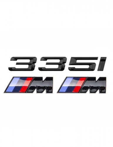 Эмблема на багажник для BMW 335 i и M на крыло черный глянец - фото фото 6