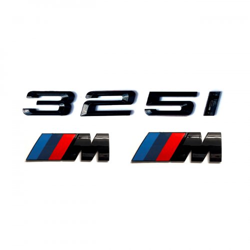 Комплект шильдиков BMW 325 i и 2 эмблемы на крыло - фото