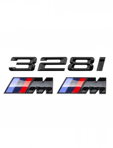 Эмблема на багажник для BMW 328 i и M на крыло черный глянец - фото фото 6