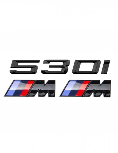 Эмблема на багажник для BMW 530 i и M на крыло черный глянец - фото фото 6
