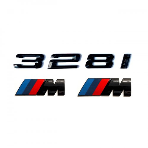 Комплект шильдиков BMW 328 i и 2 эмблемы на крыло - фото