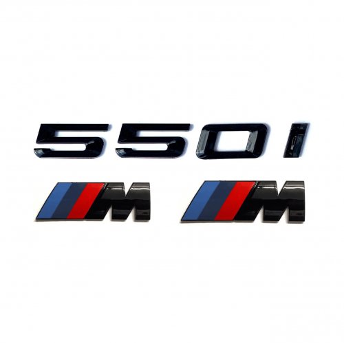 Комплект шильдиков BMW 550 i и 2 эмблемы на крыло - фото