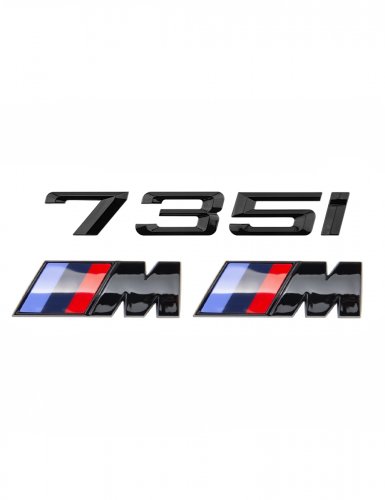 Эмблема на багажник для BMW 735 i и M на крыло черный глянец - фото фото 6