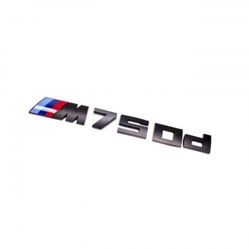 Шильдик на багажник M750d для BMW 7 - ой серии черный - фото фото 3