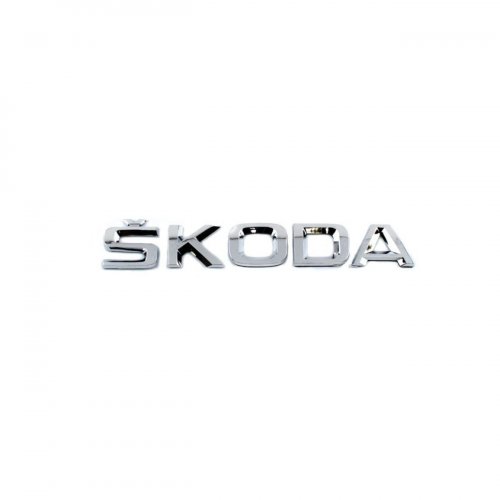 Шильдик на багажник Skoda хром - фото
