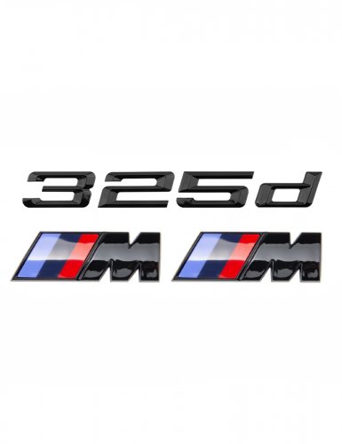 Эмблема на багажник для BMW 325 d и M на крыло черный глянец - фото фото 6